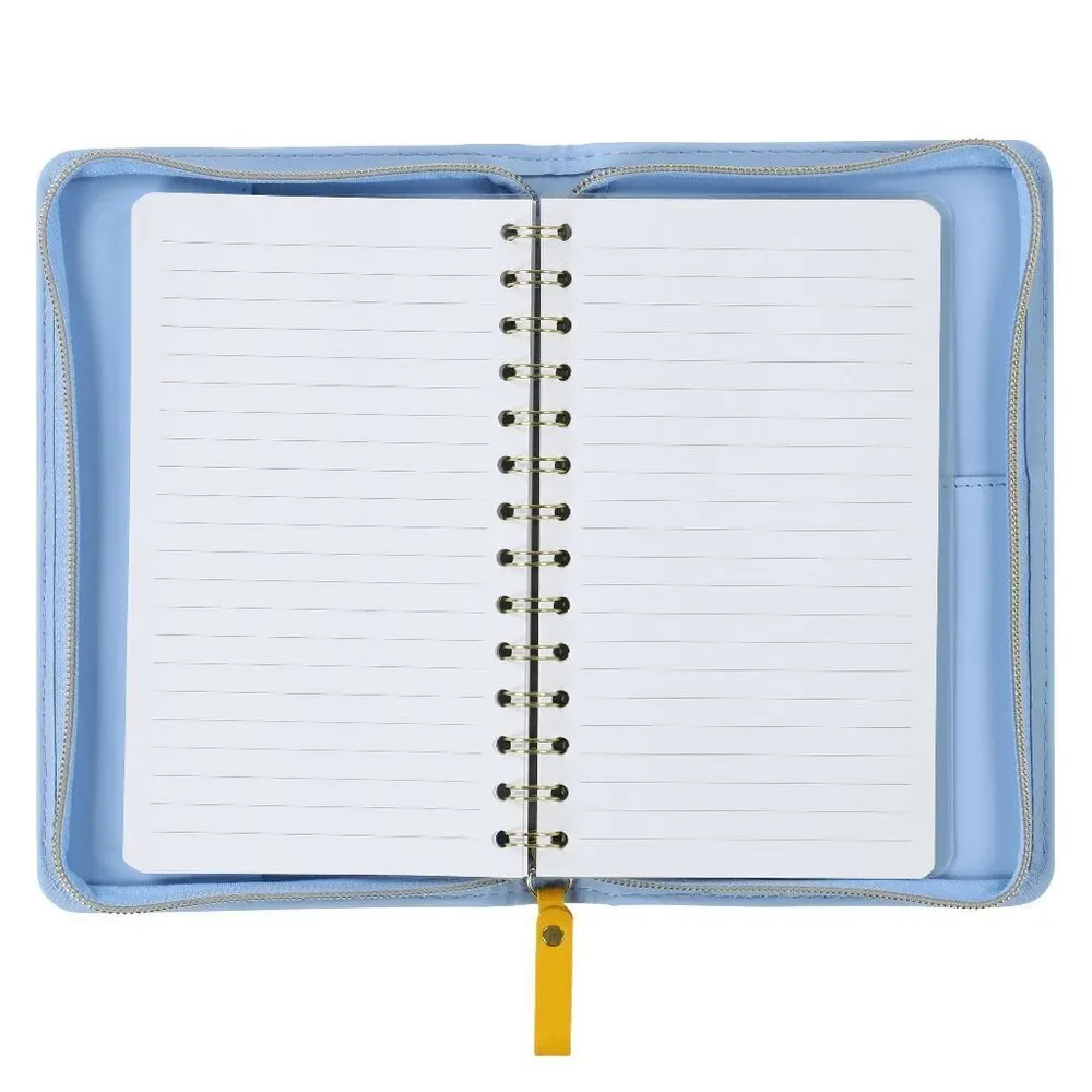 Padded Blue Zip Notes Journal